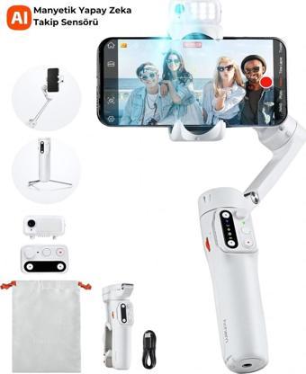 Isteady V3Yapay Zeka Takip Sensörlü 3 Eksenli Telefon Sabitleyici Gimbal