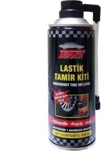 Autokit Acil Lastik Şişirici Lastik Tamir Spreyi Kiti 450 Ml