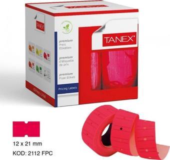 Tanex Pembe Renkli Fiyat Etiketi 12 x 21 Mm 24 Rulo