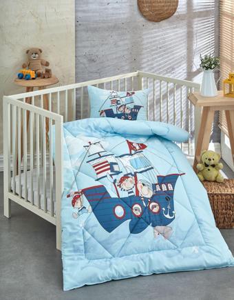 Komfort Home %100 Pamuk Kumaş Bebek Yorgan + Yastık Seti - SHİP
