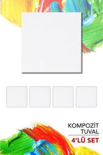 Artebella 15x15 cm Pres Kompozit Tuval 4'lü Paket