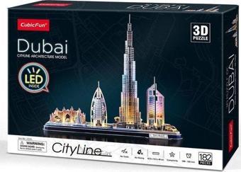 CubicFun 3D Puzzle City Line Dubai Led Işıklı 3D Puzzle