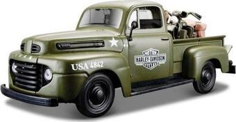 Maisto 1/24 1948 Ford F-1 Pickup Harley Davidson Model Araba