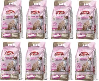 Energy Bentonit Kedi Kumu Bebek Pudrası Kokulu 10 Lt - 8 Paket - Toplam 80 Lt