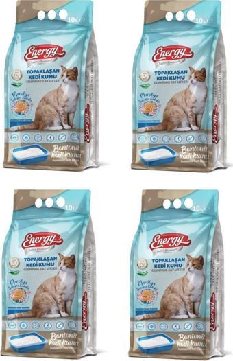 Energy Bentonit Kedi Kumu Marsilya Sabunu Kokulu 10 Lt - 4 Paket - Toplam 40 Lt