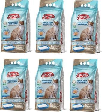 Energy Bentonit Kedi Kumu Marsilya Sabunu Kokulu 10 Lt - 6 Paket - Toplam 60 Lt