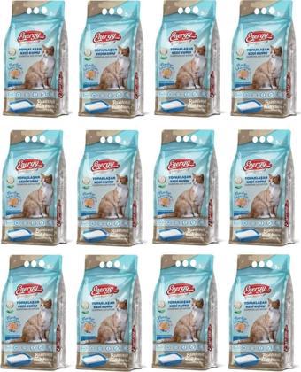 Energy Bentonit Kedi Kumu Marsilya Sabunu Kokulu 5 Lt - 12 Paket - Toplam 60 Lt