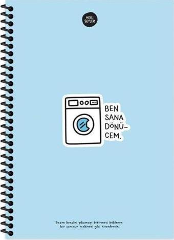 Hisli Şeyler 100 Yaprak Çizgili Defter - Ben Sana Dönücem