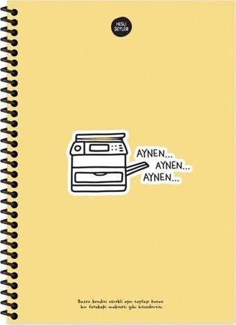 Hisli Şeyler 100 Yaprak Çizgili Defter - Aynen Aynen Aynen