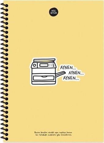 Hisli Şeyler 100 Yaprak Kareli Defter - Aynen Aynen Aynen