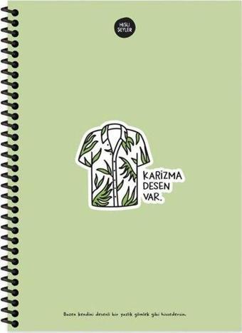 Hisli Şeyler 100 Yaprak Çizgili Defter - Karizma Desen Var