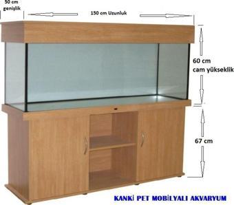 Kanki Pet 150 Cm Mdf Mobilyalı Akvaryum Sehpa 150X50X60 Cm(Raflı)