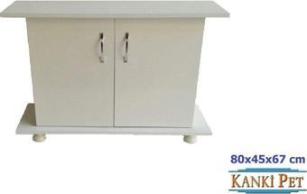 Kanki Pet 80 Cm Mdf Lüks Düz Akvaryum Beyaz Sehpa 80X45X67 Cm