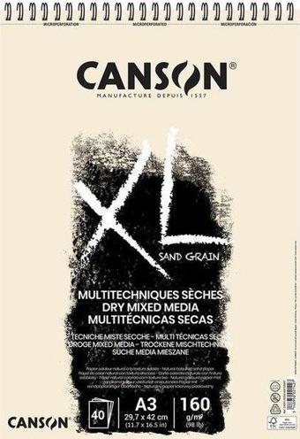 Canson XL A3 Sand Grain Spiralli Blok Naturel - 400110394