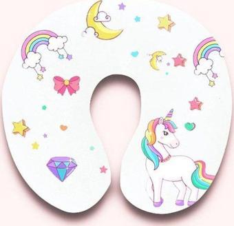 Caribbo Çocuk Boyun Yastığı Beyaz Unicorn UN33