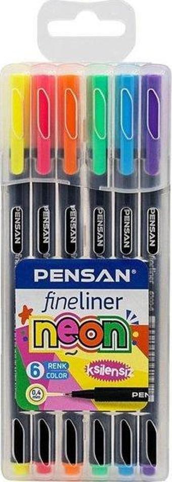 Pensan Fineliner 6lı Neon Pvc Kutu