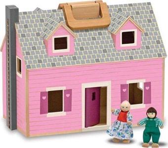 Melissa & Doug Ahşap Taşınabilir Küçük Mobilyalı Ev