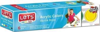 Lets 6 Renk Akrilik Boya Ana Renkler 25 mg