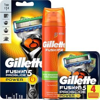 Gillette Fırsat Paketi - Fusion Proglide Flexball Power Tıraş Makinesi + 5 Yedek Başlık 200ml Jel