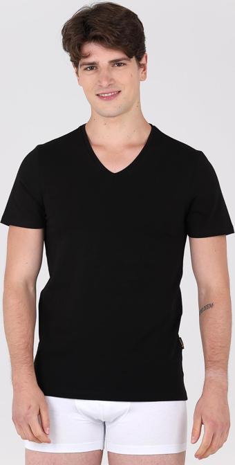 North Ice Black Serisi V Yaka T-shirt SİYAH