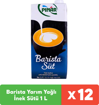 Pınar Barista Yarım Yağlı İnek Sütü 1 L x 12 adet