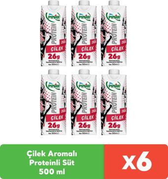 Pınar Çilekli Protein Süt 500 ml x 6 adet