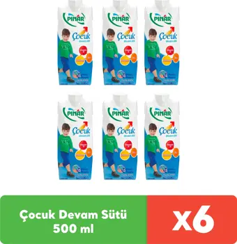 Pınar Çocuk Devam Sütü 500 ml x 6 adet