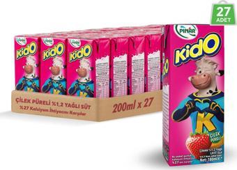 Pınar Kido Çilekli Süt 180 ml x 27 Adet