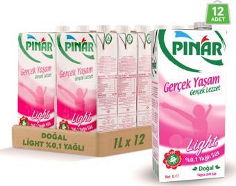 Pınar Light Yağsız Süt 1 L x 12 Adet