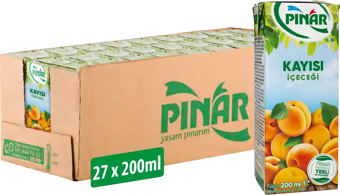 Pınar Meyve Nektarı Kayısı 200 ml x 27 Adet