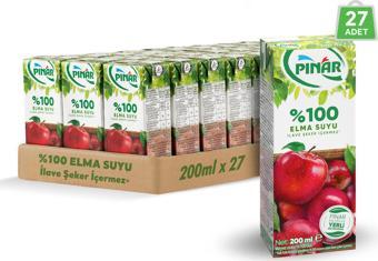 Pınar Meyve Suyu Saf Elma 200 ml x 27 Adet