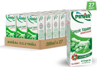 Pınar Yağlı Süt 200 ml x 27 Adet