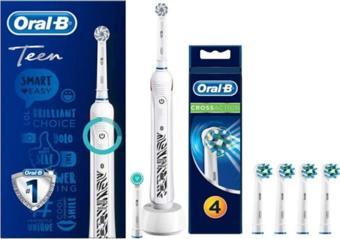 Oral-B Teen Şarj Edilebilir Diş Fırçası (13+ Yaş) + 4'lü Cross Action Yedek Başlık