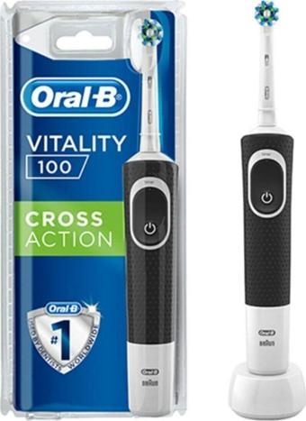 Oral-B Oral B Şarjlı Vitality Cross Action Black D100 Elektrikli Diş Fırçası Siyah Tatlı Gülüşler