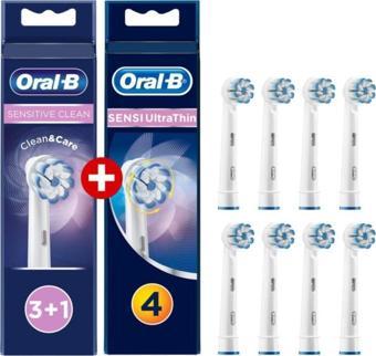 Oral-B Oral- B Sensitive Clean 3+1 Yedek Başlık + Diş Fırçası Yedek Başlığı Sensi Ultrathin 4'lü