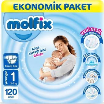 Molfix 1 Numara Yenidoğan 120'li Bebek Bezi