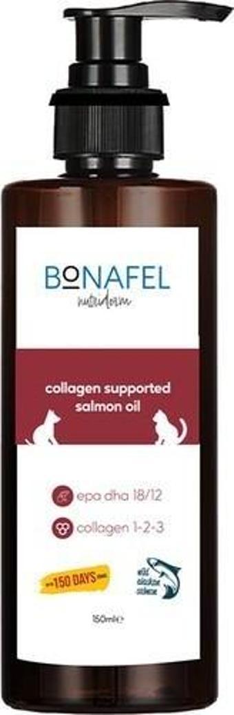 Bonafel Kedi ve Köpekler için Kolajen Katkılı Alaska Somon Yağı 150 ml