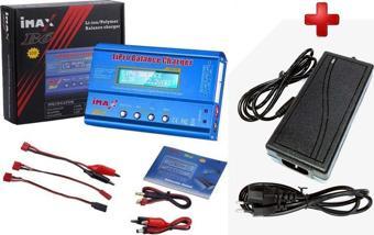 İmax B6 80W Lipo Pil Batarya Şarj Cihazı Digital LCD Ekranlı 6A RC Lipo/Li-ion/NiMh/NiCd+AC/DC Şarj Adaptörü EU-12V5A