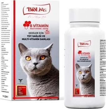 Biolive Kediler İçin B Vitamin+Multivitamin Tüy Sağlığı Likit Vitamin 100ml