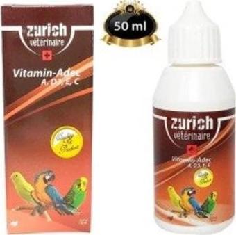 Zurich Kuş Vitamini A, D3, E, C Vitaminleri 50 ml ADEC