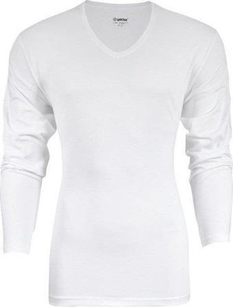 Yıldız 350 Likralı V Yaka Uzun Kollu Erkek Body T-Shirt