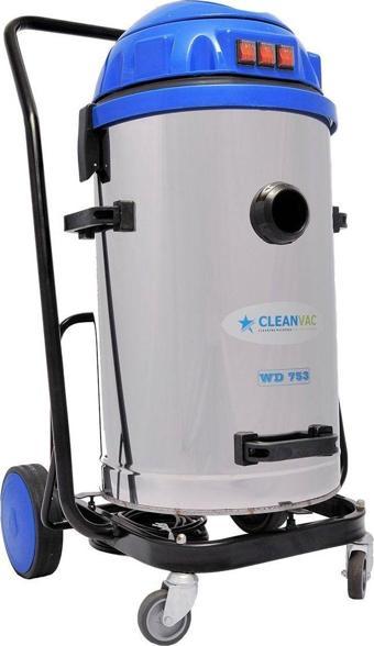 Cleanvac Wd753 Sanayi Tip Üç Motorlu Islak Kuru Süpürge