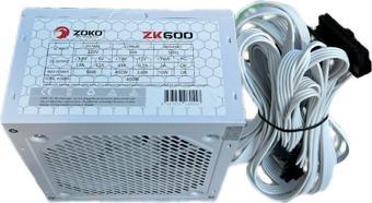 Zoko ZK600 Beyaz 600W 12 Cm Fanlı Güç Kaynağı