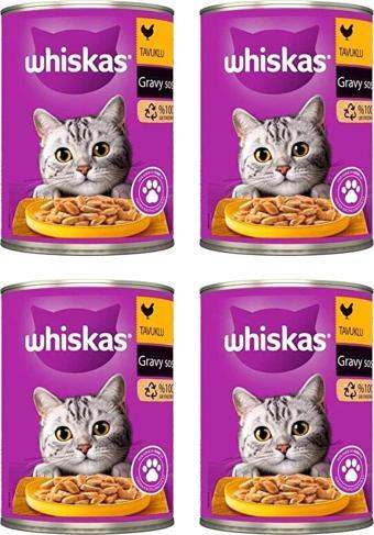 Whiskas Tavuklu Kedi Konserve 400 gr X 4 Adet