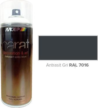 Motip Carat Akrilik Sprey Boya ANTRASİT GRİ PARLAK 400 ml - RAL7016