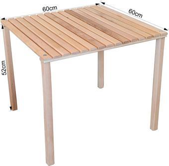 Exent Ahşap, balkon bahçe plaj piknik sehpası, mini masa-60x60 yükseklik: 50 cm