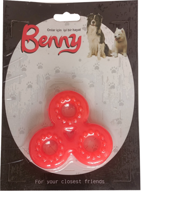 Benny Köpek Oyuncağı Üçlü Halka 9 x 9 cm Kırmızı