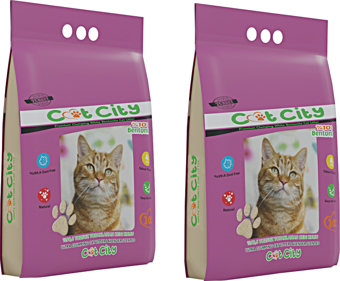 Cat City Ekstra Parfümlü Bentonit Topaklanan Kedi Kumu 10 Lt Lavantalı 2 ADET