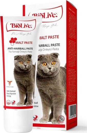 Biolive AntiHairBall Kediler İçin Tüy Yumağı Önleyici Paste 100gr