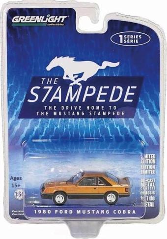 GreenLight 1/64 Ölçek Koleksiyonluk Model Araç 13340-F The Stampede / 1980 Ford Mustang Cobram (Yeşil Teker)